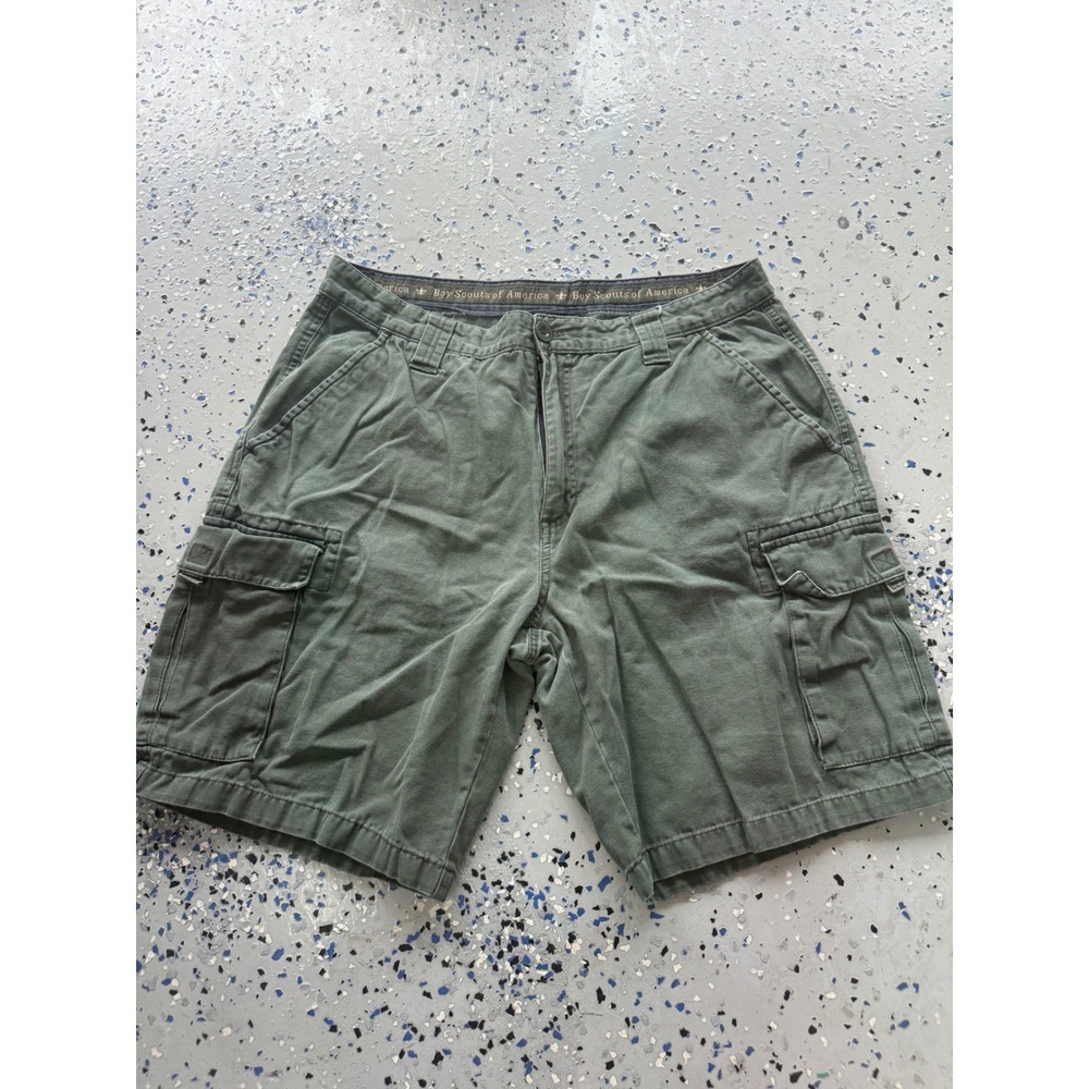 Boy Scouts of America Cargo Shorts Canvas Utility Olive Green‎ Mens 36